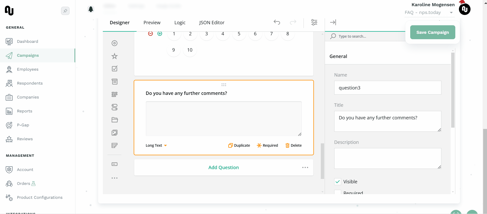 Add Category Question