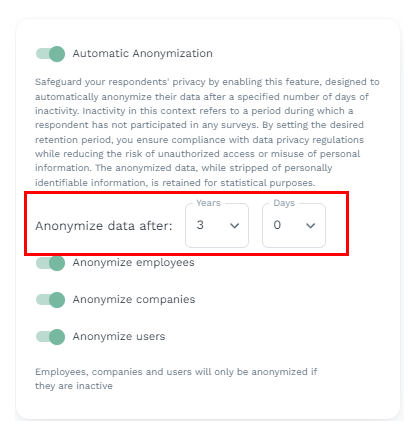 Anonymize date after