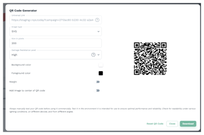 QR code settings