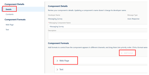 Component - add format
