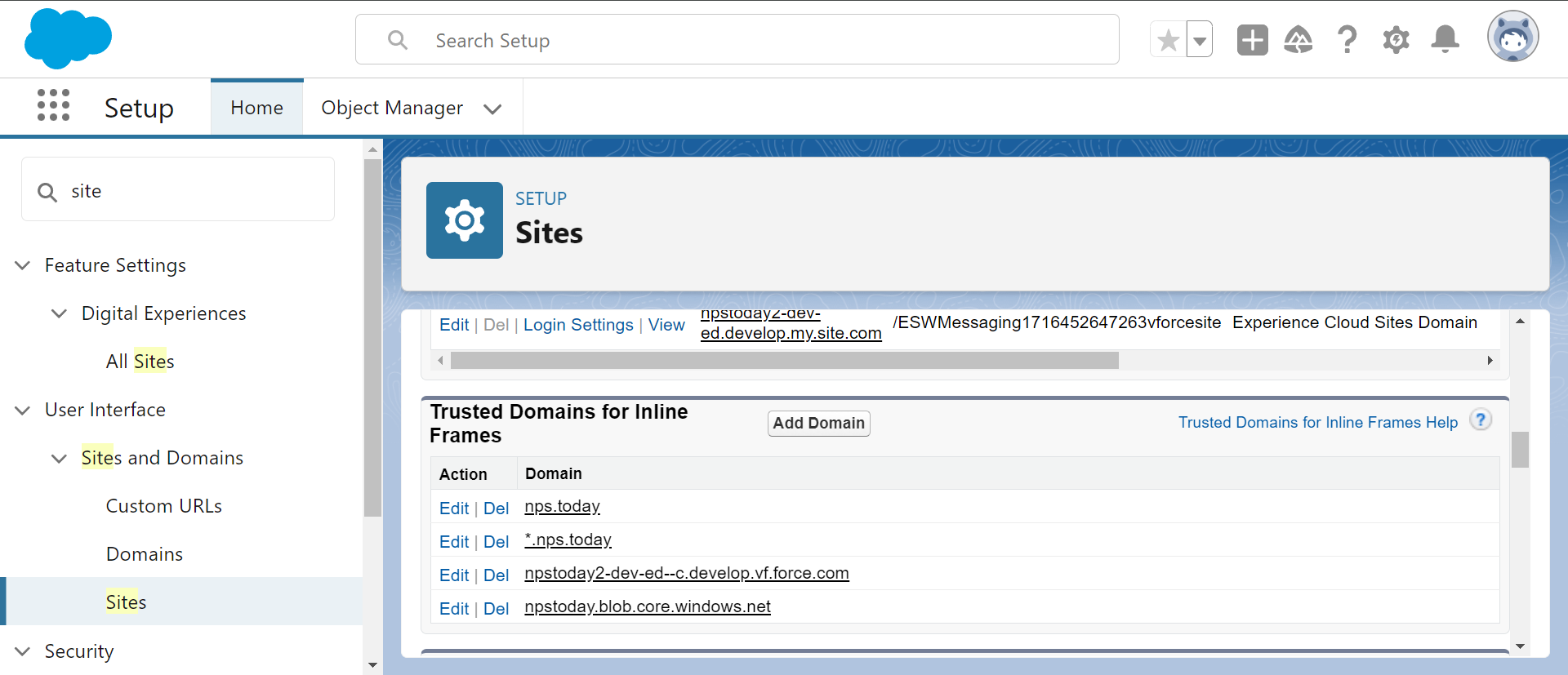 Trusted Domains for Inline Frames
