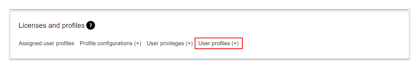 user profiles