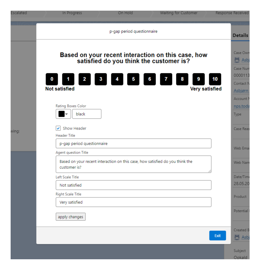 Customize agent popup