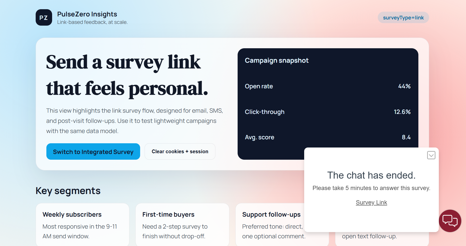 Link Survey Example